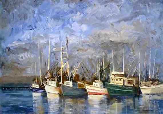 PUERTO PESQUERO - OLEO SOBRE FIBRA (40 x 50) - MAYO 2015